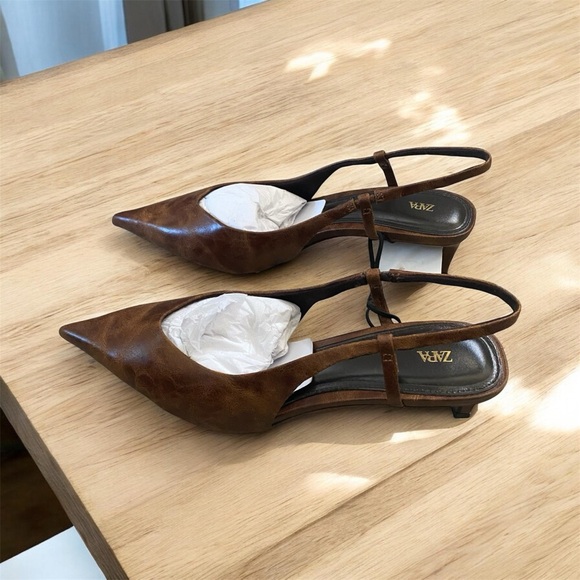 New without box Zara heeled sandals women’s size 8 - Picture 2 of 8